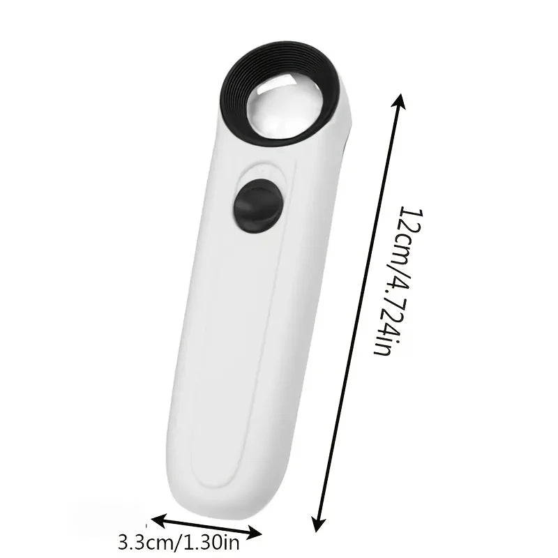 40X Handheld Magnifier With Two LED Lights Identification