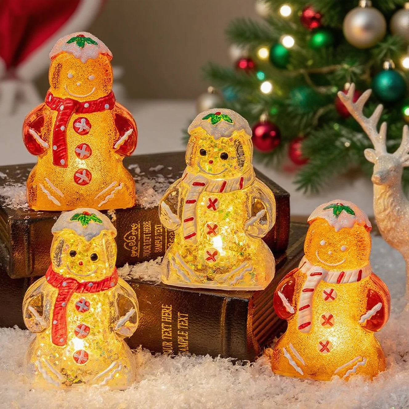 New Christmas Shining Gingerbread man LED Lights Ornaments
