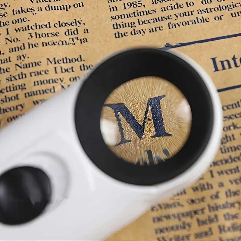 40X Handheld Magnifier With Two LED Lights Identification