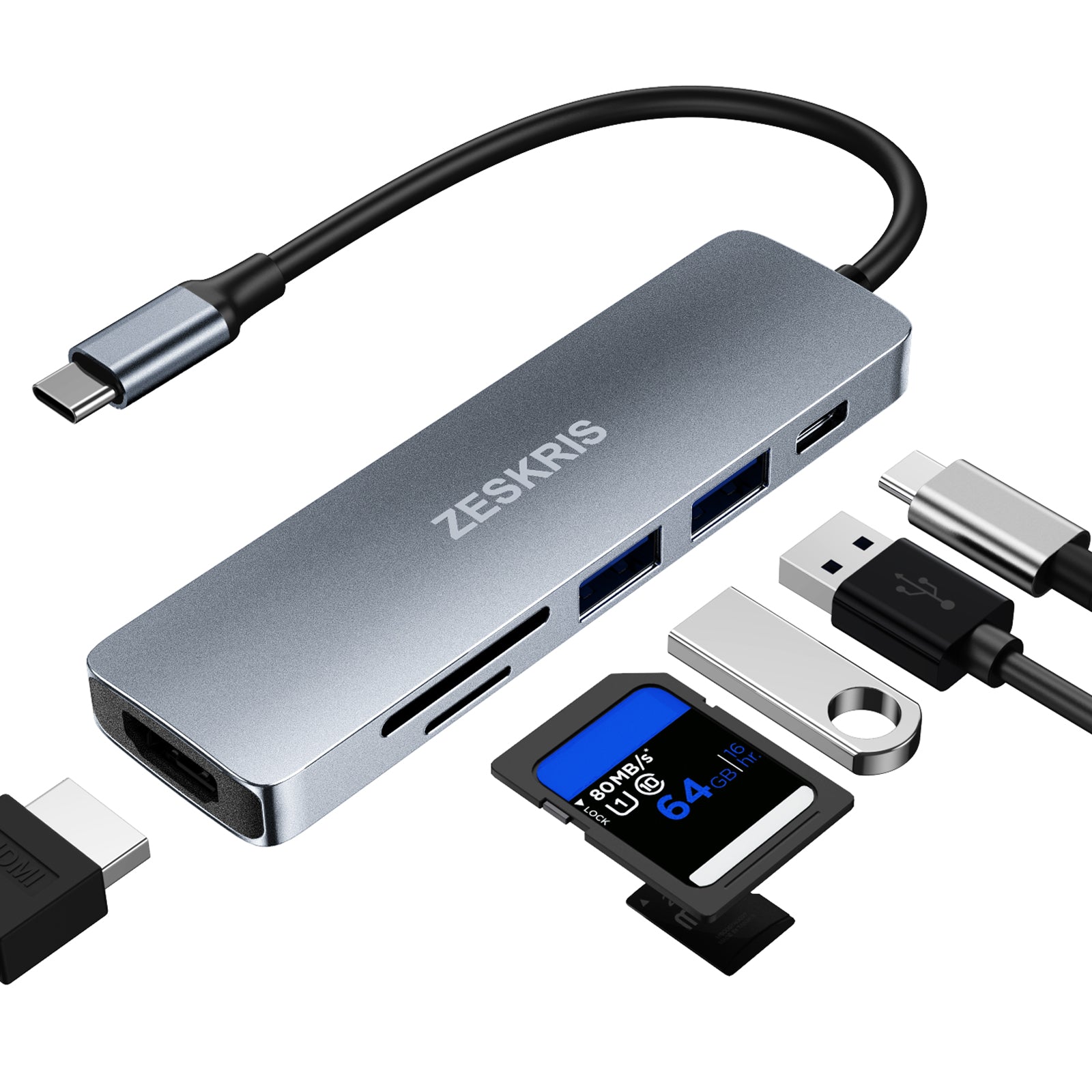 Multiport 3-i-1 USB-C till 4K HDMI Adapter - PD3.0, 3D - 100W