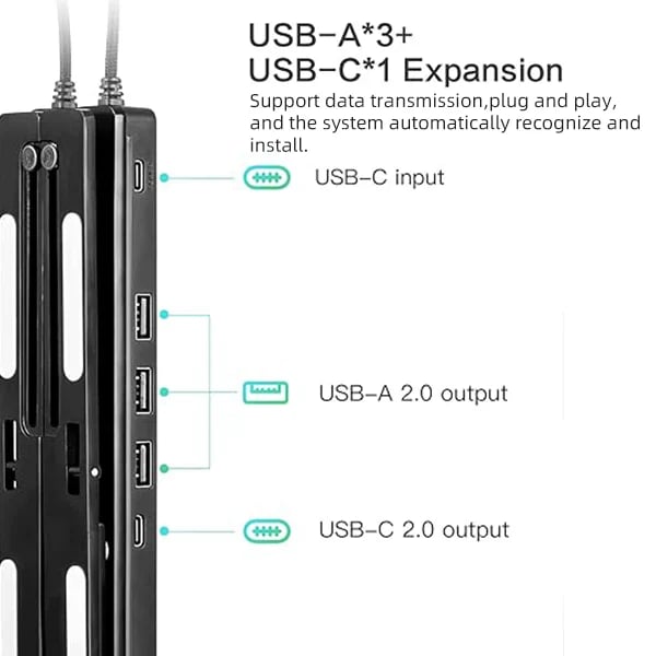 2024 Newest 4 IN 1 Expansion dock usb desktop laptop holder