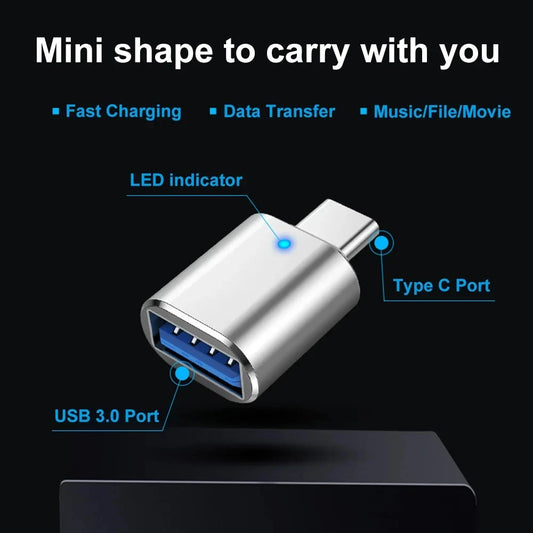 USB 3.0 Type-C OTG Adapter USB C Male To USB Female Converter