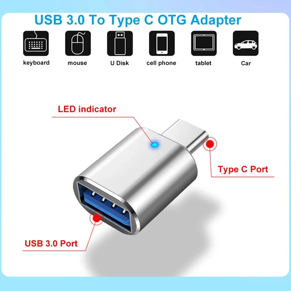 1/2/3Pcs USB 3.0 Type-C OTG Adapter Type C USB C Male To USB Female Converter For Macbook Xiaomi Samsung S21 OTG Connector