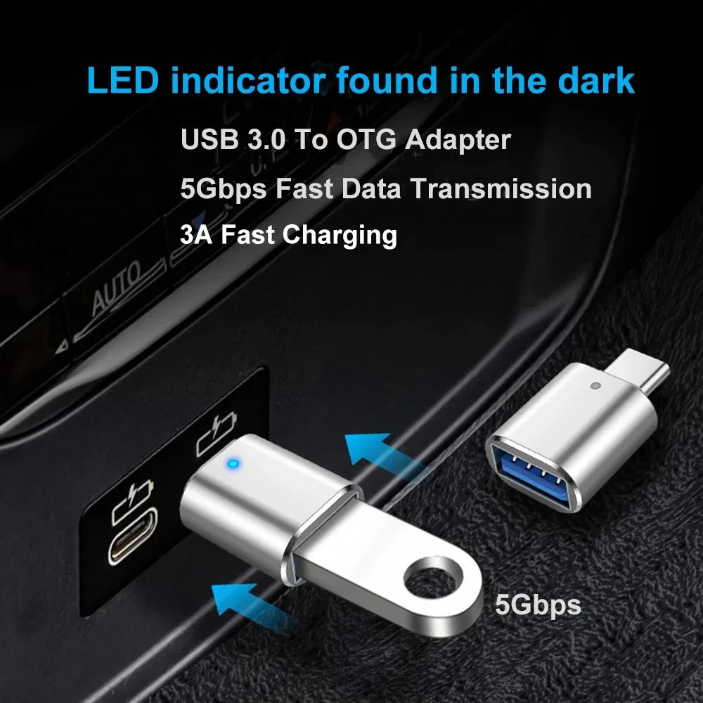 1/2/3Pcs USB 3.0 Type-C OTG Adapter Type C USB C Male To USB Female Converter For Macbook Xiaomi Samsung S21 OTG Connector