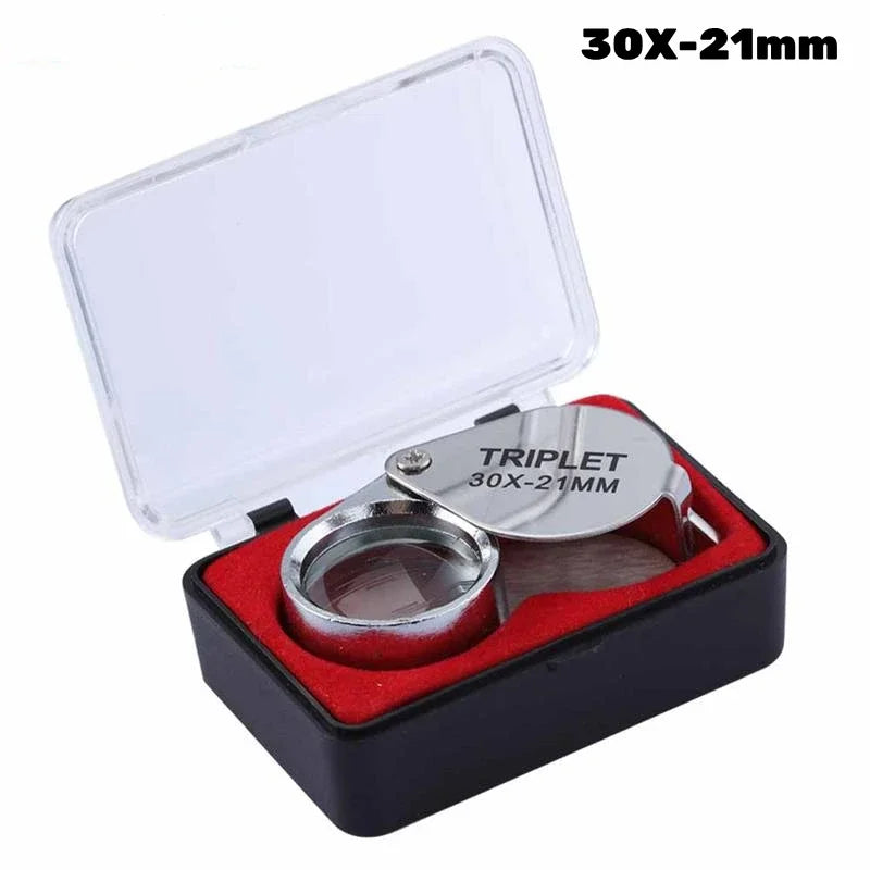 30X Folding Jewelry Loupe Portable Magnifying Glass