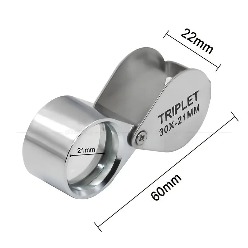 30X Folding Jewelry Loupe Portable Magnifying Glass