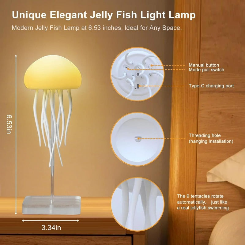 2024 Creative Jellyfish Lamp--Voice Control with Dancing Legs (Hanging + Base)