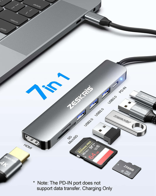 7-in-1 ZESKRIS USB C Hub with 4K HDMI